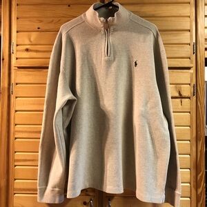 POLO BY RALPH LAUREN Luxury Quarter Zip Pullover, Size XXL, Sourdough Heather